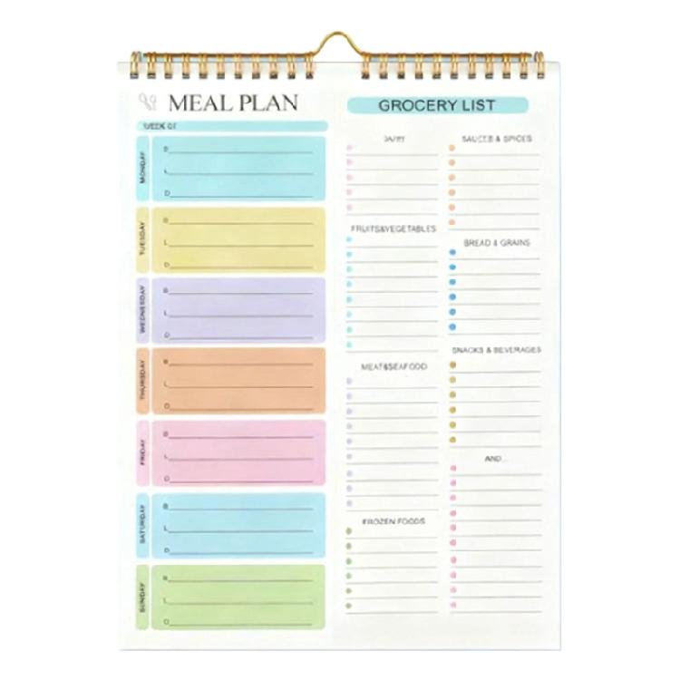

Twin Wire Binding Meal Planner Notebook Magnetic Weekly Meal Planner With 52 Sheets Lined For Tracking Breakfast Dinner 1