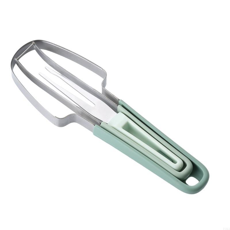 Watermelon Cutter Slicer Fork 3 in 1 Watermelon Cutter Slicer Melon and Fruit Slicer Peeler Portable Fruit Fork зелёный