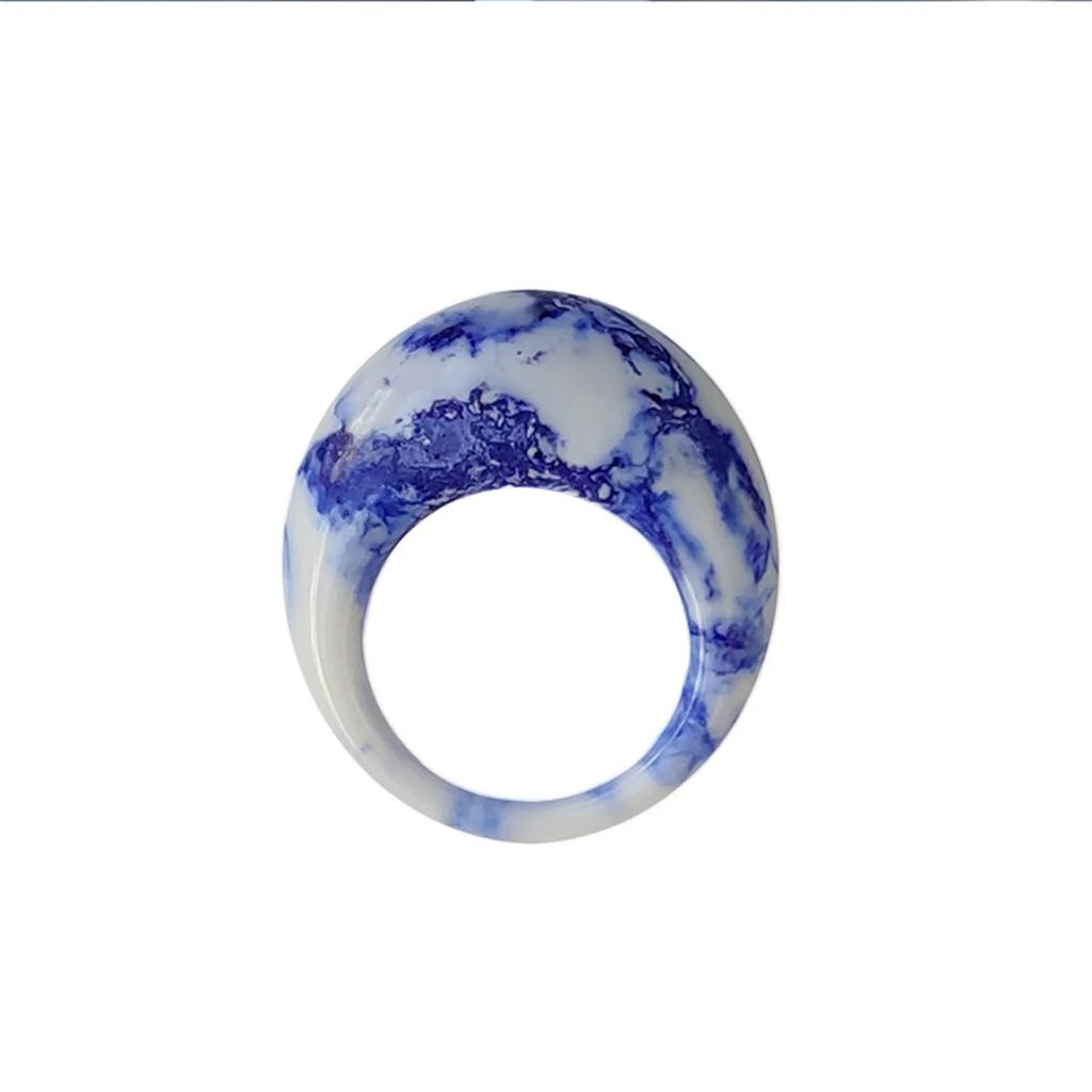 Anillos Punk Grandes de Resina de Moda Fresca para Mujeres Diseño Acrílico Irregular Colorido Anillo de Dedo Vintage para Niñas Joyería de Fiesta