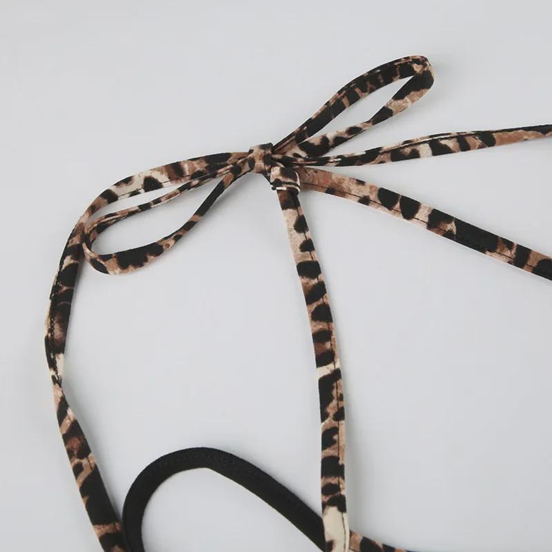 Wild Leopard Print Patchwork Crop Top - American Retro Color Block Camisole