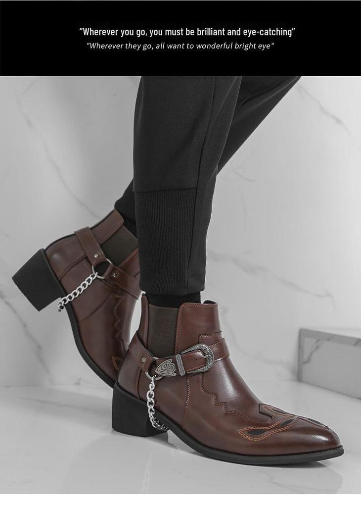 Men's Retro Leather Martin Boots - Chelsea Style with Zipper Ankle