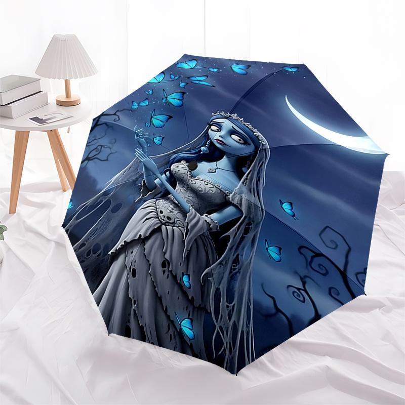 

Blue Butterfly Moonlit Bride Umbrella:Automatic Opening/Closing,Foldable Design,Perfect Gift for Fans and Travelers0148b