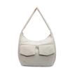 Korean version of simple lazy wind messenger bag women's large-capacity solid color versatile shoulder bag going out casual cotton clothes tote bag