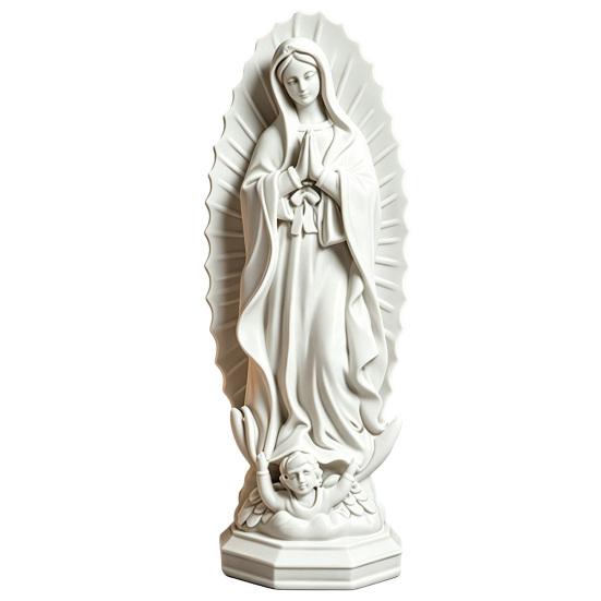 Virgin Mary Statue, Religious Resin Sculpture, Blessed Holy Mother Figurine for Catholic Home Desk Decor