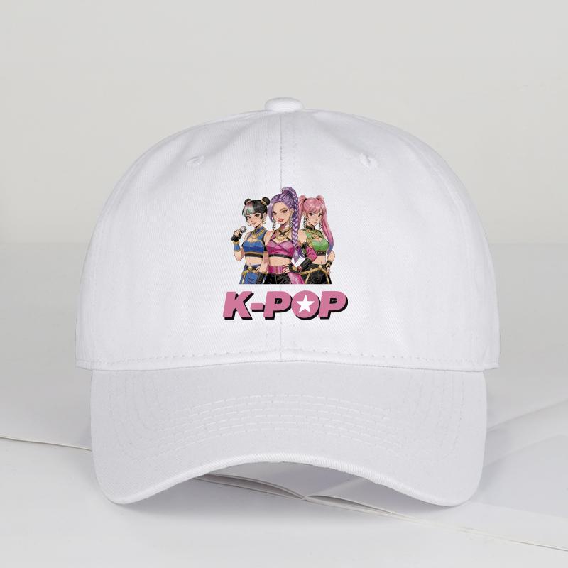 

K-Pop Girl Group Cartoon Print Baseball Cap For Men And Women – Y2K Street Style Adjustable Dad Cap / Sun Hat