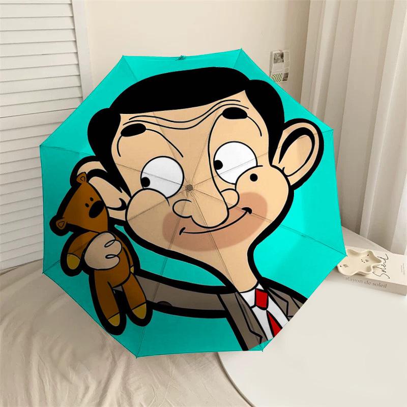 1PC Mr. Bean teddy bear Umbrella-8-Rib Reinforced, Automatic Open, Lightweight & Durable, Cute Fashion Accessory for Outdoor-Y0362