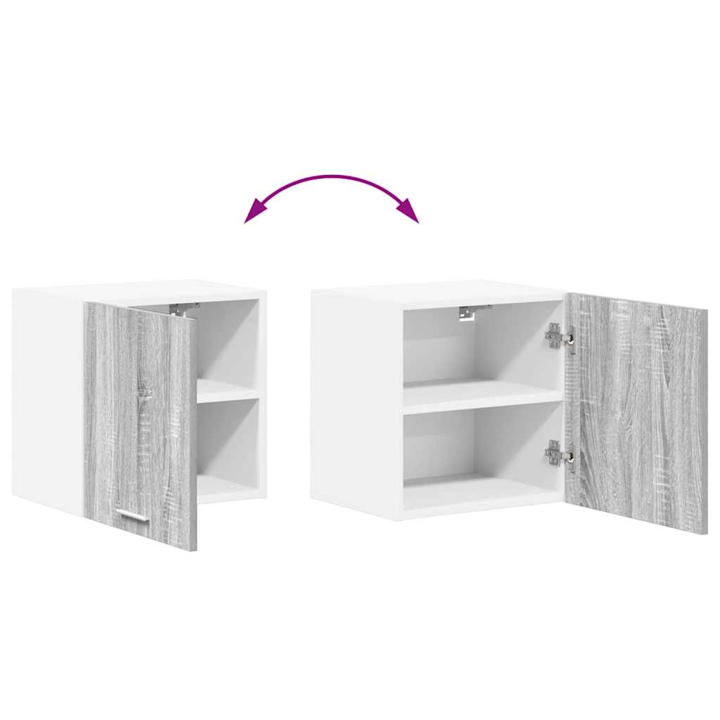 Hanging Cabinet with Door 2 pcs Grey Sonoma and White 40 x 31 x 40 cm