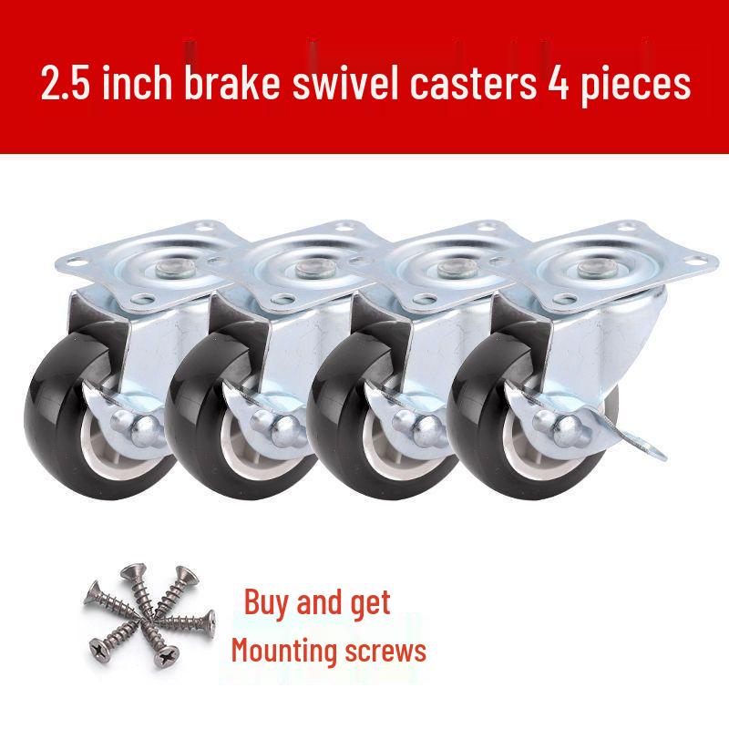 1-3 Inch Silent Swivel Caster Wheels with Brakes for Furniture and Trolleys