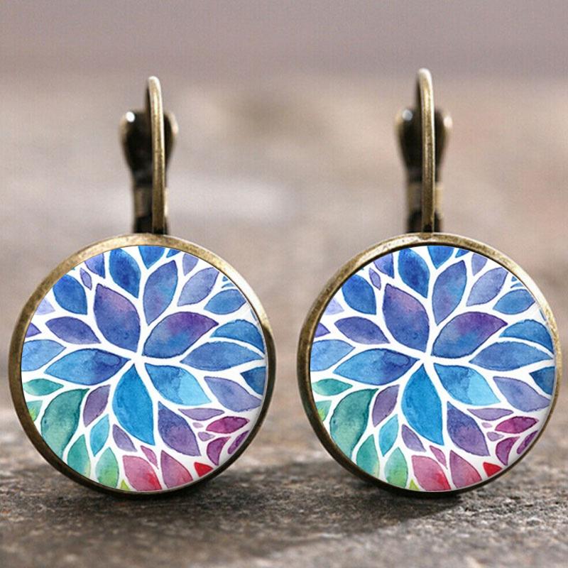 Fashion Earring Y2K Vintage Marigold Time Gem Flower Ear Buckle