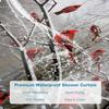 Forest Tree Shower Curtains Cute Cardinal Birds On Branch Theme Cloth Fabric Bathroom Decor Sets With Hooks Waterproof Washable