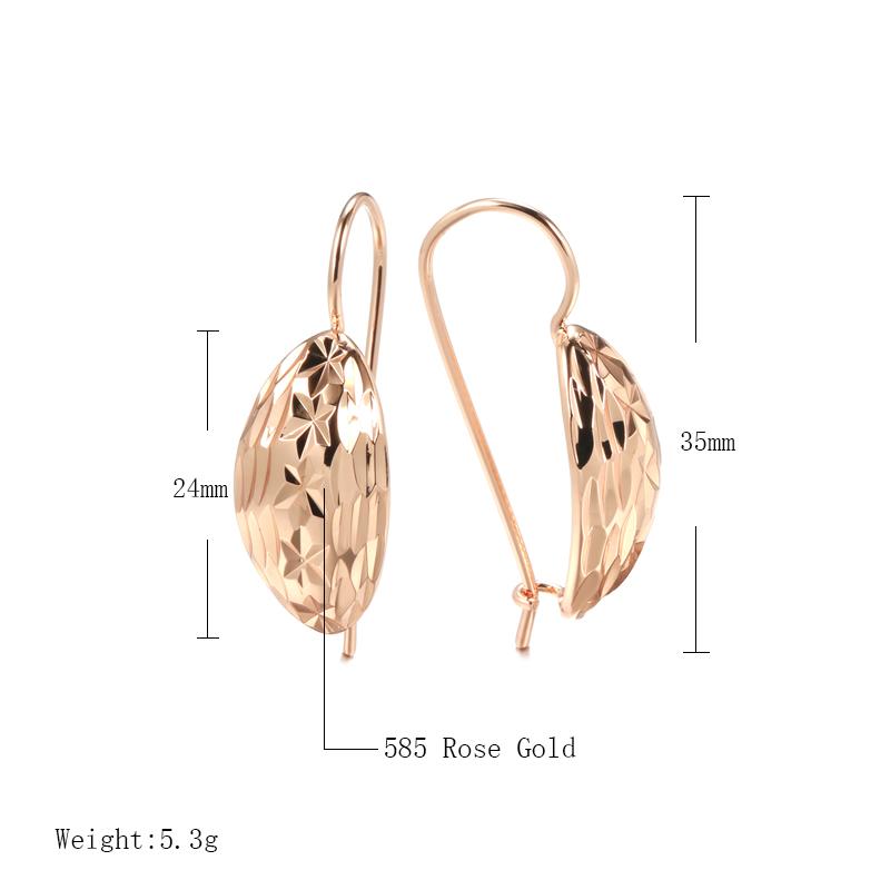 New Trend  Rose Gold Bridal Earrings For Women Unusual Hollow Flower Long Drop Earrings Wedding Daily Fashion Jewelry