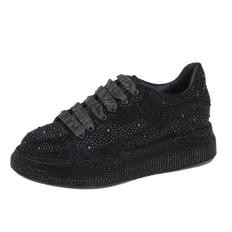 Women's 2024 European Rhinestone Dad Shoes - Thick-Soled Casual Platform Sneakers