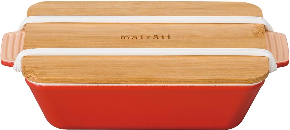 

Masakazu Antibacterial Lunch Long Red Box, Mattratt, Rectangular, Dish, Lunch, 550ml,