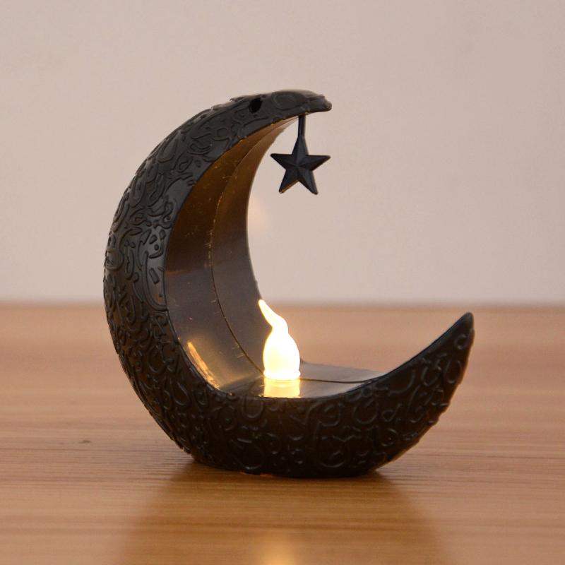Eid Mubarak LED Candle Light Moon Star Ornaments 2024 Ramadan Kareem Home Decoration Eid Al Adha Gift Festival Party Supplies