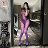 Sexy Halter Open Crotch Hollow Out One Piece Lingerie For Women