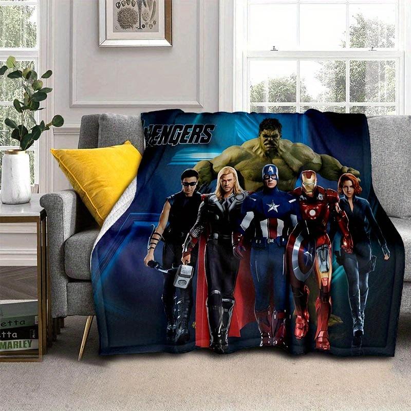 1 pièce Couverture Imprimée Avengers - Douce, Couverture Toutes Saisons pour Salon, Chambre, Cadeau Personnalisé avec Design Cartoon Adorable