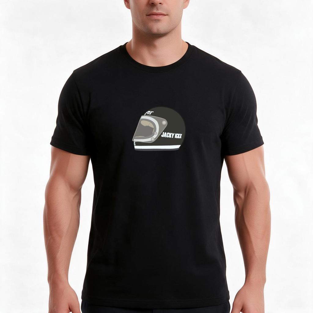 Jacky Ickx 1974 Helmet Tshirt Summer Casual Cotton Tee Oversized Streetwear Tops Vintage Graphic Print Unisex Unisex Unisex