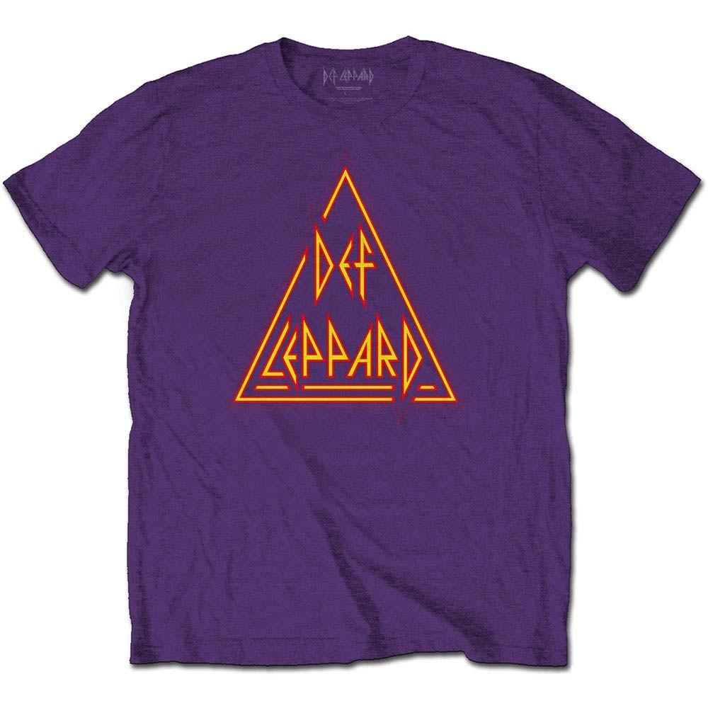 Men s Def Leppard Classic Triangle Logo Slim Fit T-shirt XX-Large Purple S