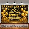 2D Glitter Gold Fireworks Welcome Home Photography Background