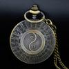 10pcs/lot Wholesale New Chinese Yin Yang Taiji Black White Quartz Pocket Watch Retro Men and Women Necklace Pendant Clock Gift