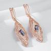 Kienl   Rose Gold Color Flower Dangle Earrings For Women Square Colorful Natural Zircon Accessories Daily Fine Jewelry