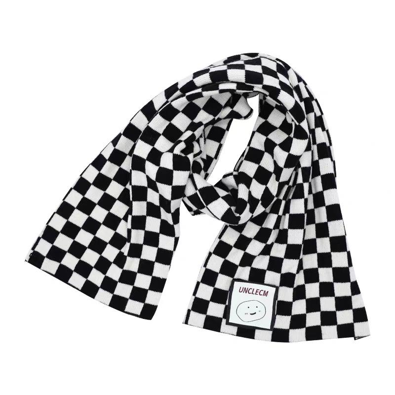 

Japanese Retro Scarf for Women in Winter Korean Style Herringbone Knitted Versatile Couple Students Warm Scarf Men British Style