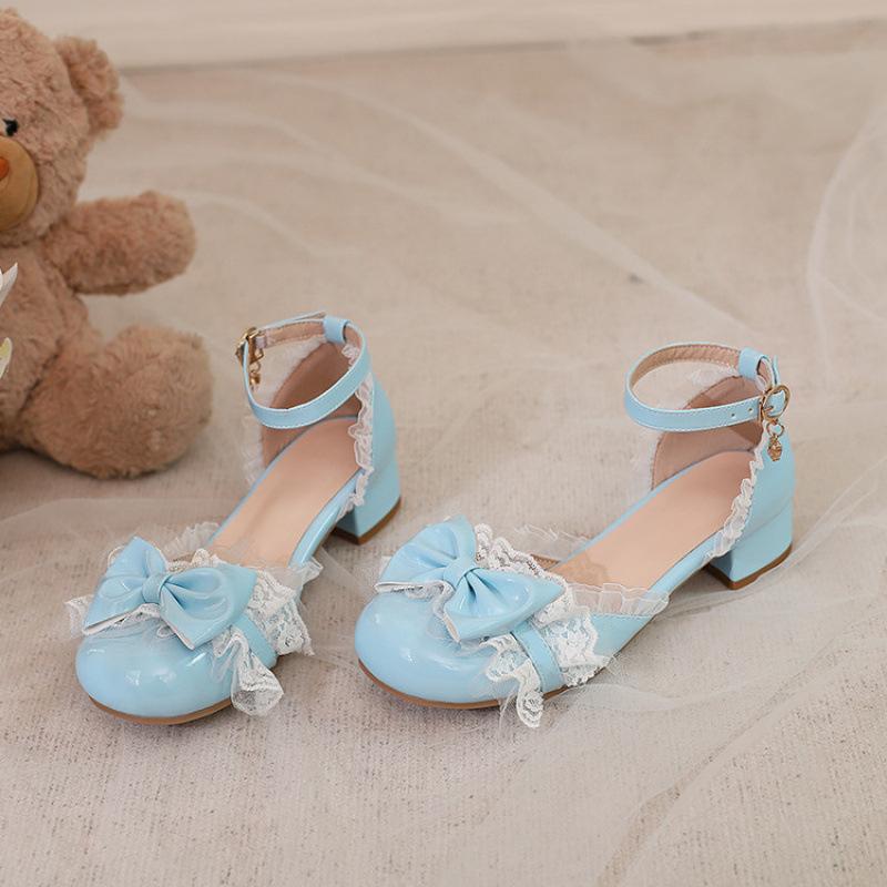 

Новые принцессные сандалии летние сандалии для девочек розовые сандалии для маленькой девочки одноклассницы мягкая подошва студенческие Лолита детские сандалии 39 (inner length 24.5cm) синий