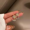 Luxury Full of Crystal Flower Earrings for Women Fashion Hollow Out Statement Drop Earrings Wedding Party Bridesmaid Jewelry