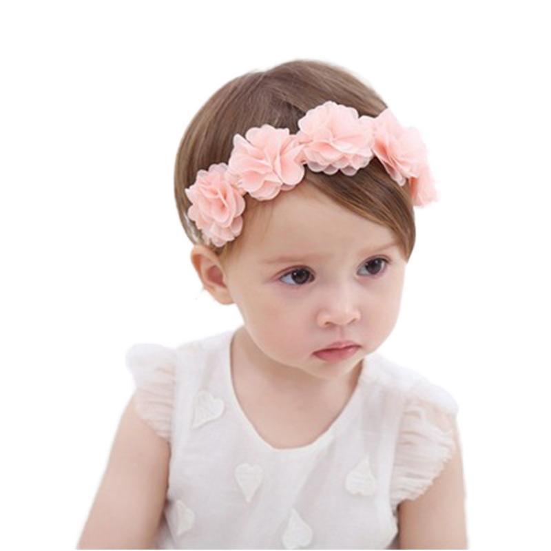 New Korean Style Women's Polyester Chiffon Flower Lace Headband 10cm Hair Accessory for Gift