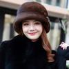 Winter New Mink Fur Hat for Women Middle-aged and Elderly Mothers Imitation Fur Ear Protection Warm Fashion Fisherman Hat