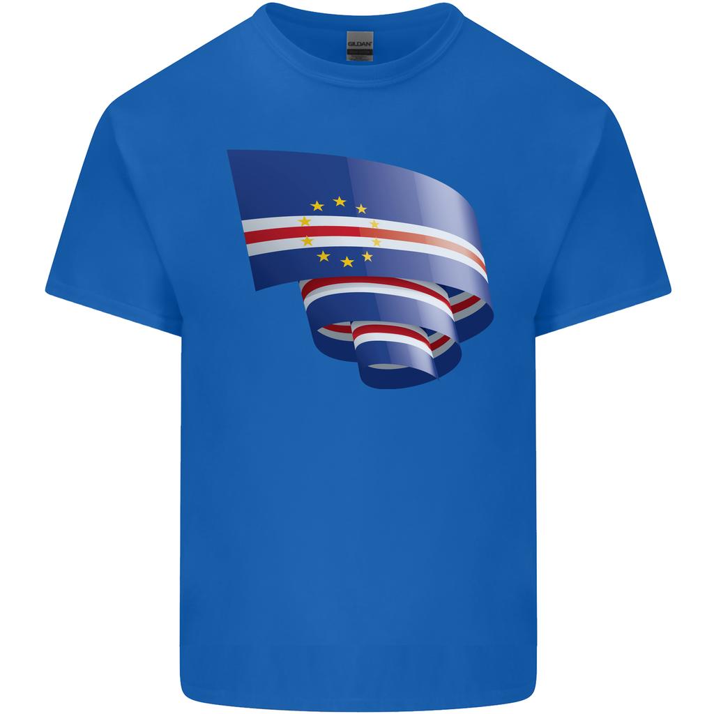 Curled Cape Verde Flag Verdean Day Football Unisexs Light Cotton TShirt
