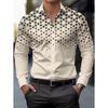 Gradient Polka Dot Print Men's Long-Sleeve Shirt Classic Fashion Lapel Button Casual Fit Shirts Business Soft Men Social Clothes