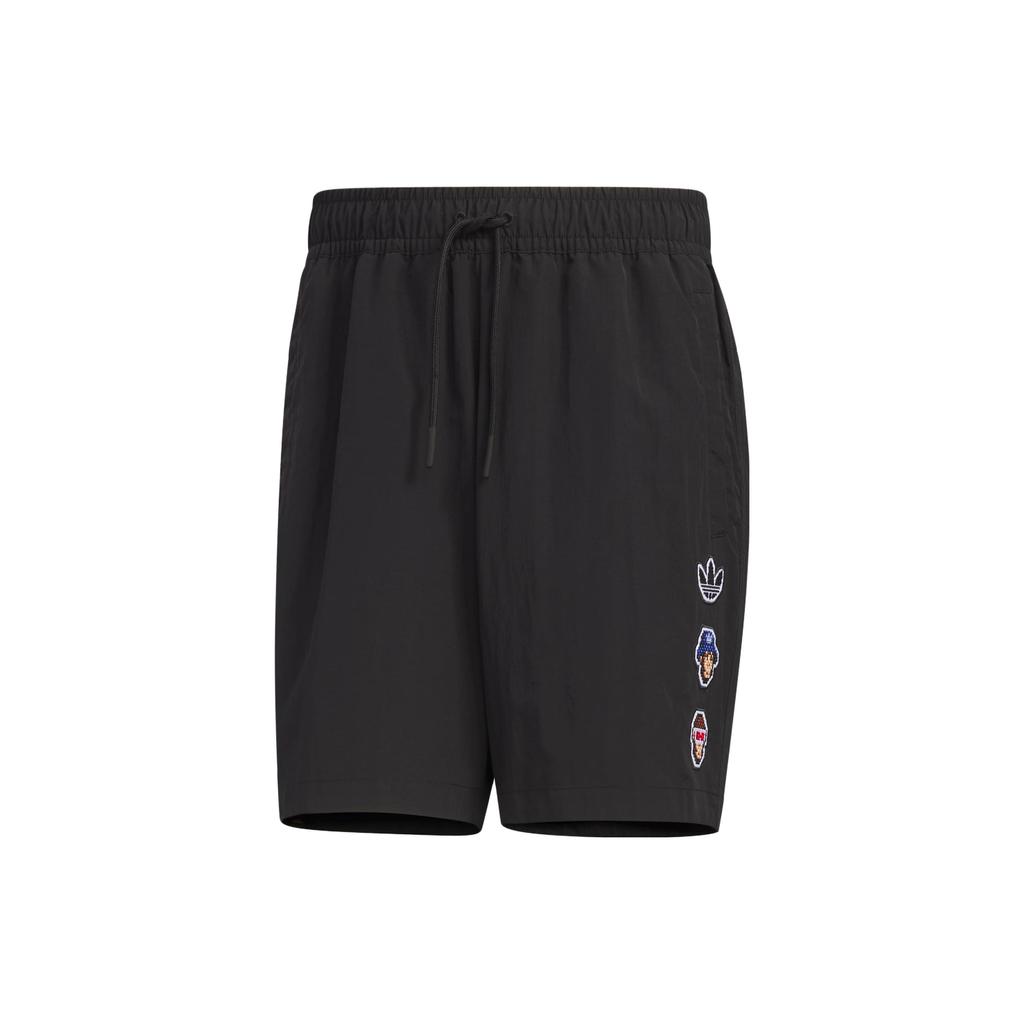 Adidas Originals Monkey Kingdom Collaboration Woven Shorts With Logo Drawstring Men Shorts Black IP1796