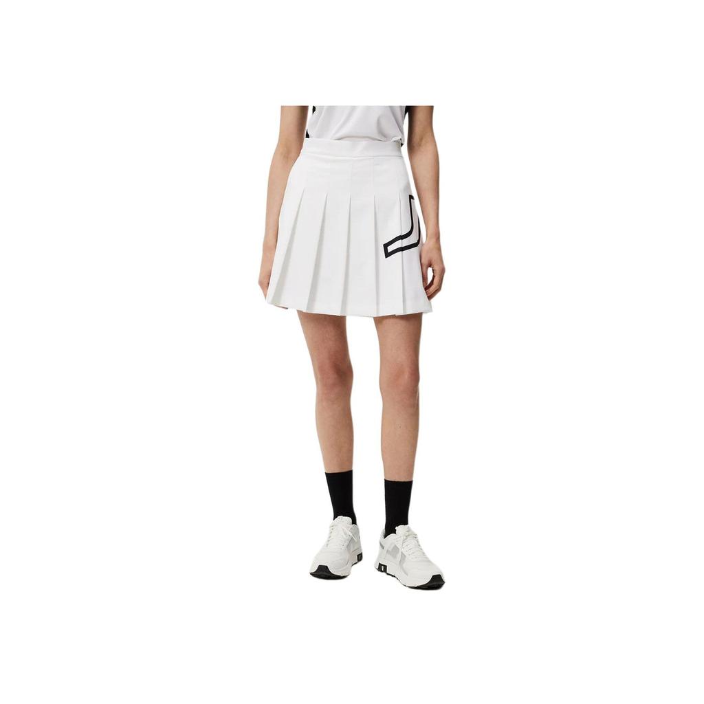 J.Lindeberg Solid Color Pleated Casual Skirt Women skirts White GWSD09293-0000