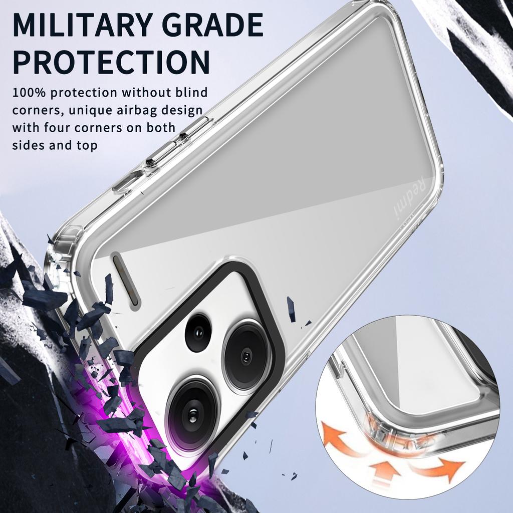 For Xiaomi Redmi Note 13 Pro+ 5G Protective Case PC+TPU Clear Phone Protector