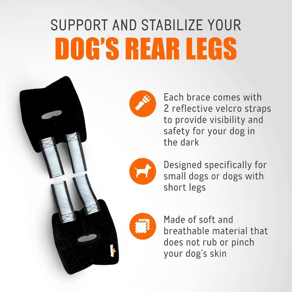 Adjustable Dog Rear Leg Hock Brace Breathable Reflective Design Dog Arthritis Protector Shock-Absorbing Soft Lining