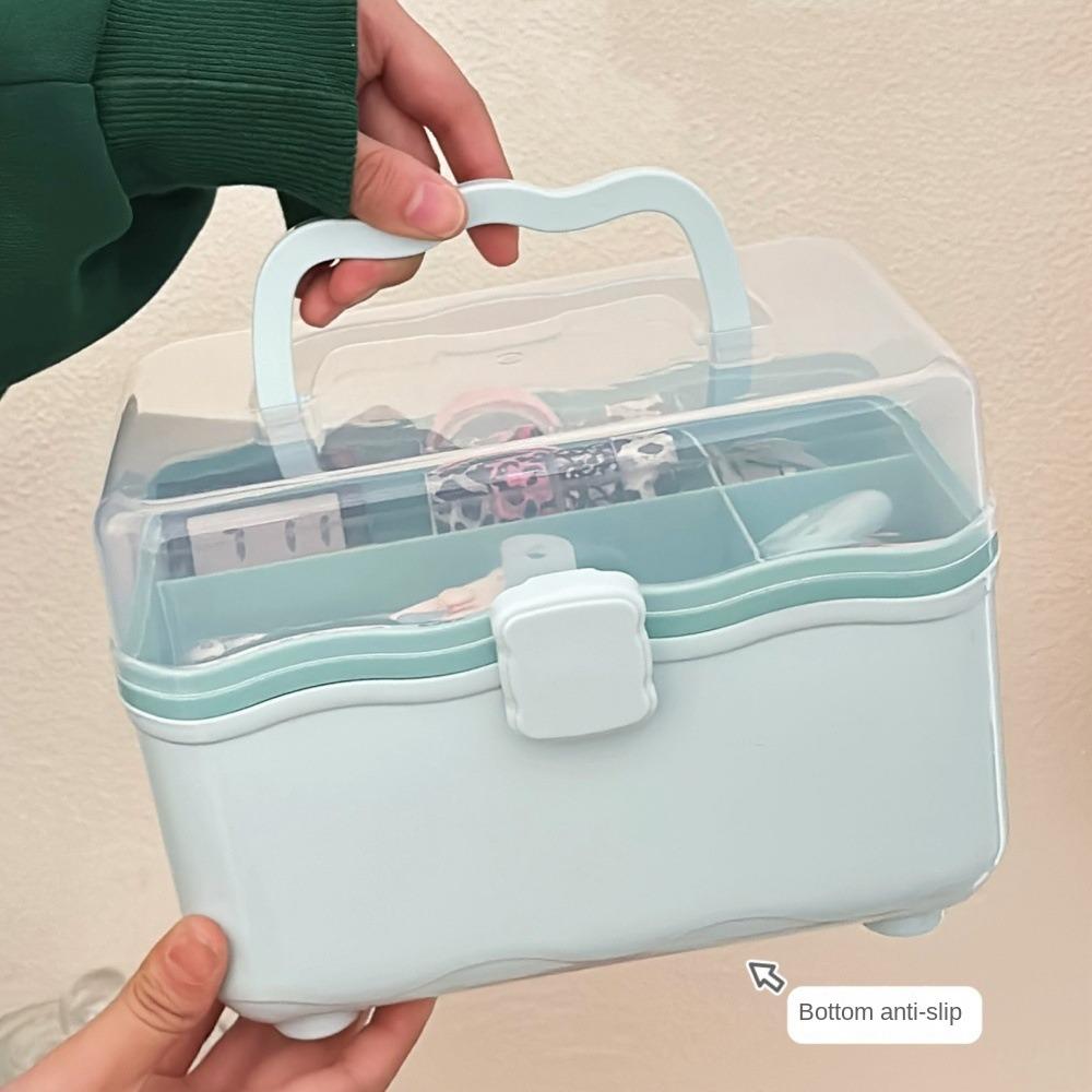 Cosmetic Case 2 Layer Storage Box Nail Art Box Desktop Organizer Storage Case  Home Room Office
