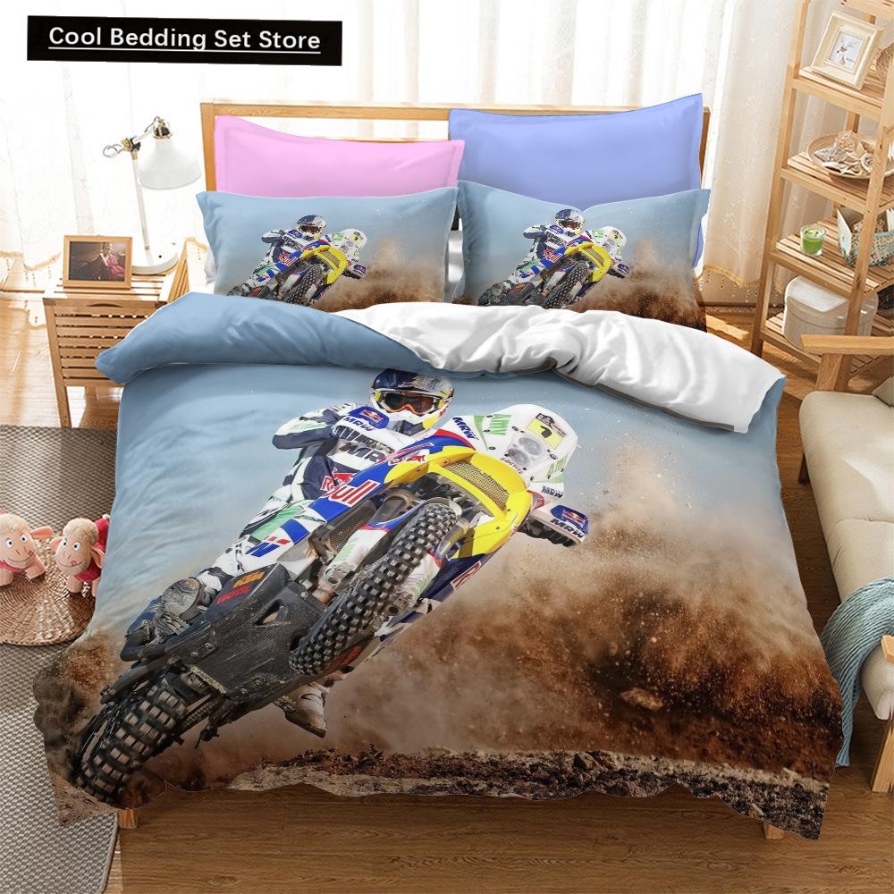 Fashion Motorcycle 3D Duvet Cover Bedding Set Comforter Linen Pillowcases Quilt Cover Home Decor Single Double Twin King Queen