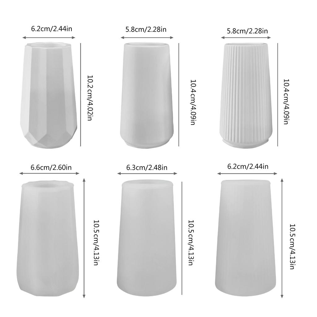 3 Pcs Striped Vase Sturdy Silicone Molds for Flower Pots and Makeup Brush Holder Craft Supplies Home Decoration
