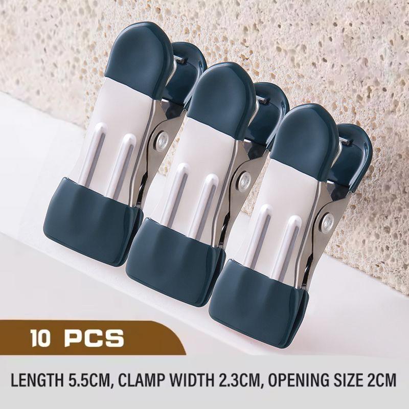 ?10Pcs Stainless Steel Clothespins Laundry Clothes Pegs Pants Hanger Portable Hanging Clothes Clips Closet Clothes Organizer