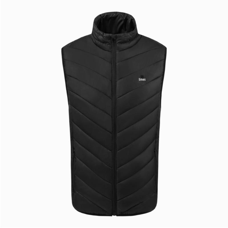 Men's Four-Zone Graphene Heated Vest with Stand-up Collar and USB Smart Temperature Control