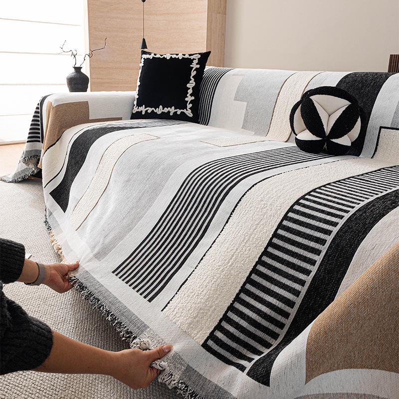 Geometric Non-Slip Sofa Cover: Light Luxury, Four Seasons Protection
