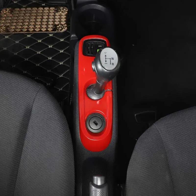 For Smart Fortwo 451 2009 2010 2011 2012 2013 2014 2015 Carbon Fiber Texture Car Center Console Gear Panel Cover Decorate Trim