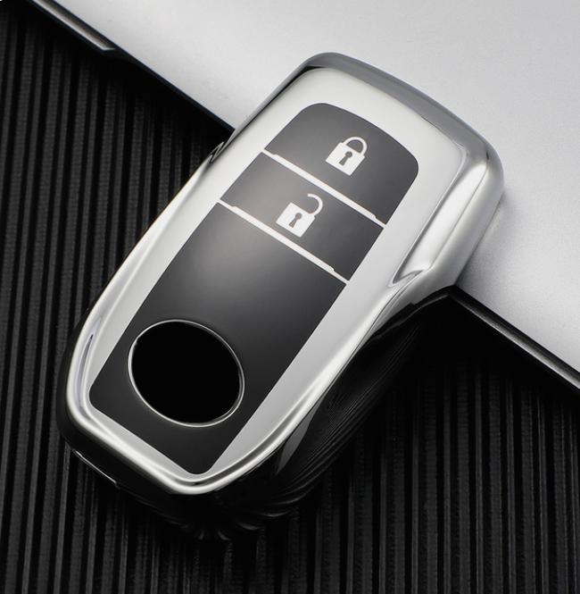 New Car Key Case for Toyota Fortuner Prado Camry Rav4 Highlander Crown 2/3/4 Button Key Cover Holder Shell Fob Protector Accessories