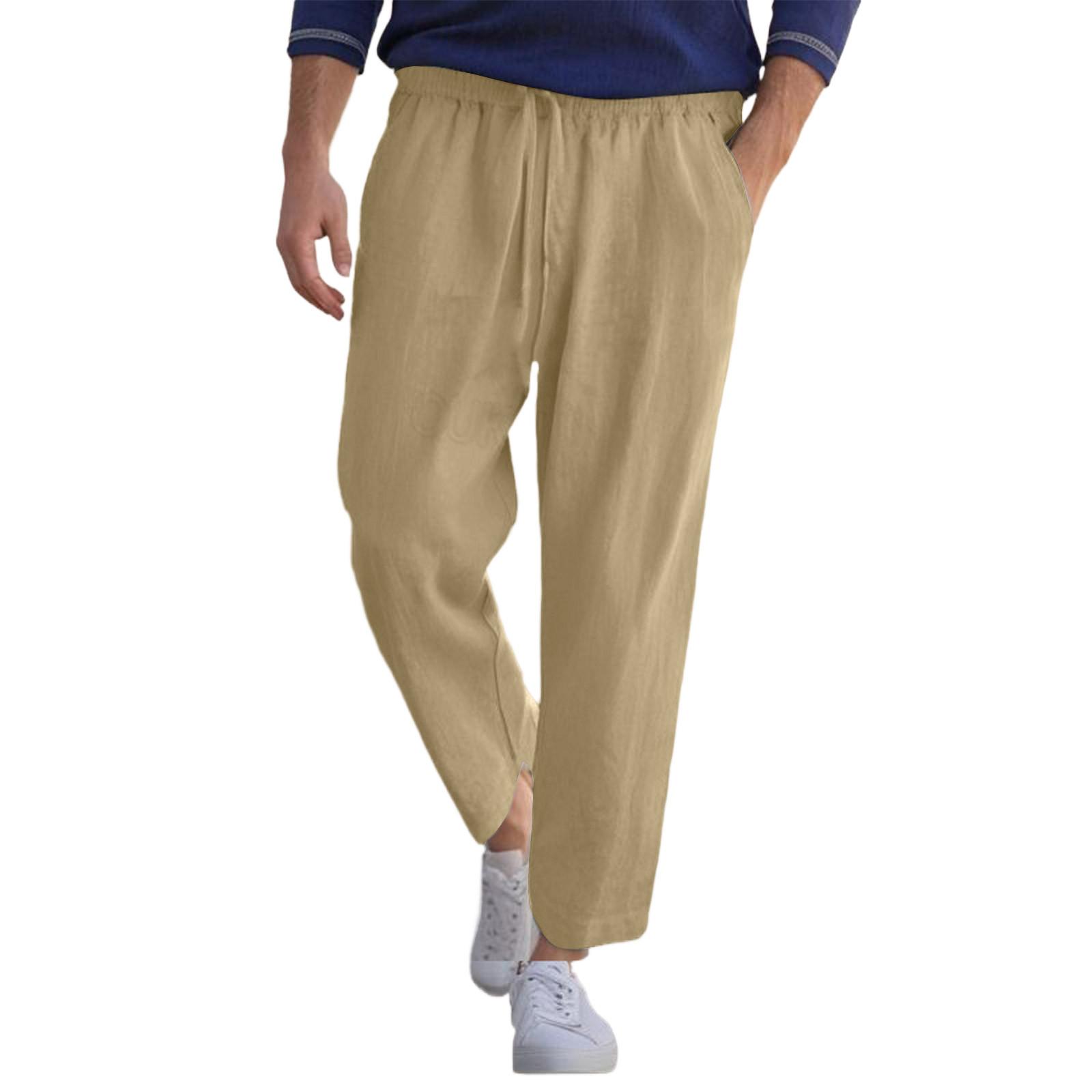 

Мужские комбинезоны, повседневные брюки с несколькими карманами и завязками, походные брюки, хлопковые саржевые брюки S хаки