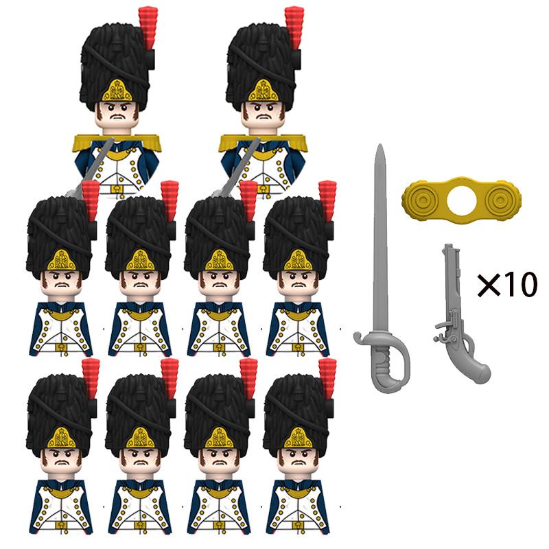 Napoleon Wars Military Figures Army Soliders Weaponry Suit Small Particles Building Blocks Childrens DIY Toys Boys Gifts