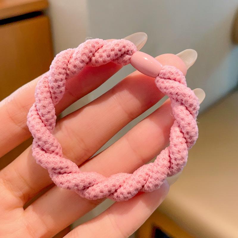 High Elastic Headband Braided Braid Rubber Band Female Tie First Year Durable No Hurt Hair Leather Case Hair Band Hair Accessories