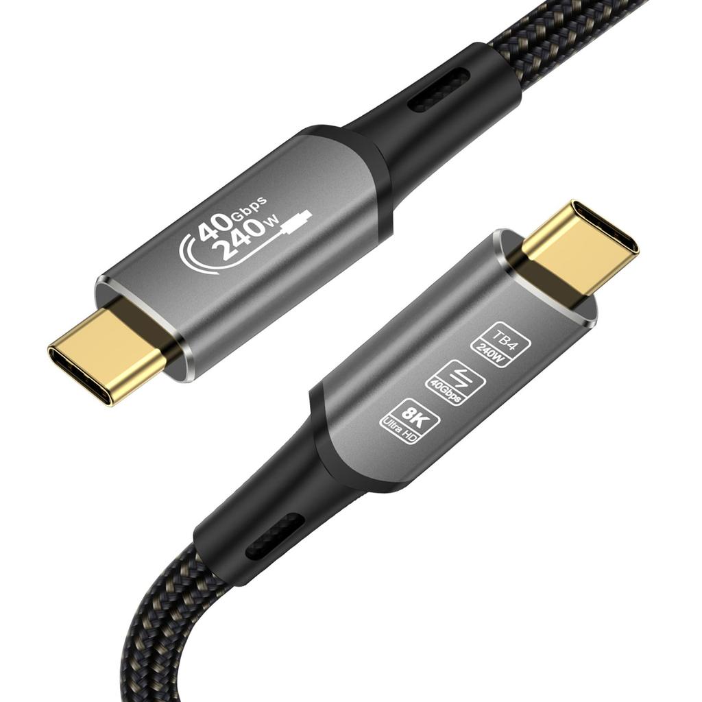 Type-C 8K HD Screen Casting Cable, 40G USB4 Fast Charging, Thunderbolt 4/3 Compatible, 240W
