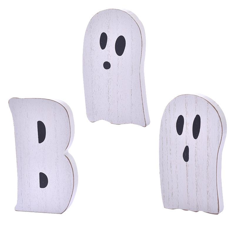 Halloween Decorations, BOO, Ghost Ornaments, Wooden, Halloween Tray Decorations, Ghost Festival Decorations, Holiday Decorations