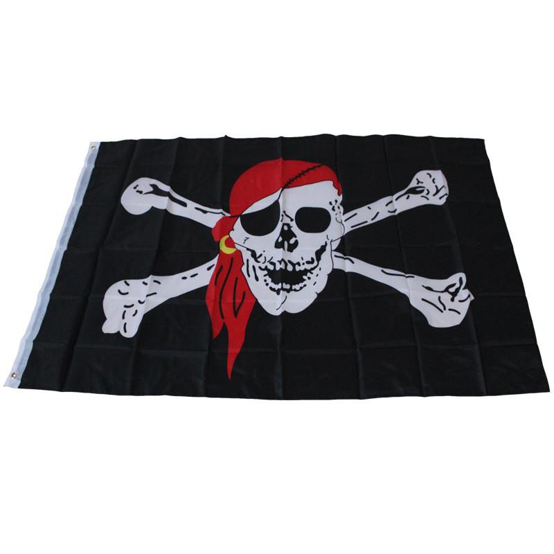 Jolly Roger Pirate Flag Banner Polyester Material Halloween Decoration For Pirates Enthusiasts 90x150CM